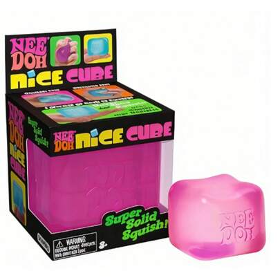 Nee Doh Nice Cube Squishy - Premium Skin-Friendly TPE, Durable Slow Rebound, Trending Fidget Toy, Ideal For Classroom & Travel, Sensory Play, Ages 3+