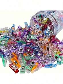 10/20pcs/Set Mini Random Color Edged Positioning Clips, Plastic Quilting Clips, Sewing Clips, Scrapbooking Clips, Fabric Fixation, DIY Craft Clips - 多色的 - 查看 10