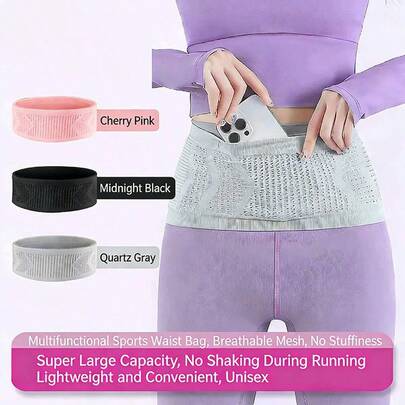 Đai đeo hông chạy bộ co giãn cao, thoáng khí, lưới thoáng khí, túi đựng đồ thể thao nhẹ, di động, đa năng cho đạp xe, leo núi, chạy marathon, nhiều màu sắc dành cho cả nam và nữ.