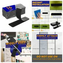 16 Pairs 1x4 Inch Heavy Duty Adhesive Hook And Loop Strips Double Sided Fastener Tape For School Classroom Office Home Use Black - 1 - 查看 1