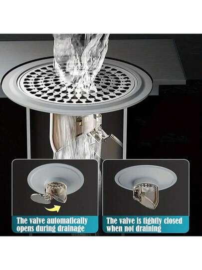 Stainless Steel Anti-Odor Floor Drain Valve – Bathroom Sewer Backflow Preventer With Automatic Closure, Odor Control & Design For Shower And Toilet Drains