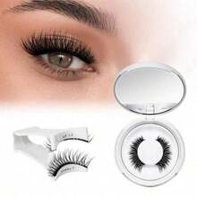 1 Set de Pestañas Postizas Magnéticas con Herramienta Aplicadora, Pestañas Magnéticas Reutilizables de Aspecto Natural, Ligeras Adecuadas para Maquillaje Natural - 1 Estilo - Negro - Ver 17