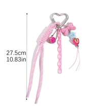 1 pieza Llavero con cuentas tejido a mano en color rosa - Elegante, dulce e iridiscente, accesorio para bolso con lazo - Multicolor - Ver 14