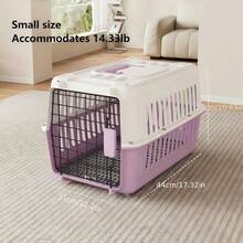 Airline- Portable Pet Carrier For Cats & Small Dogs - Airplane Cabin Crate With Dividers, Sturdy Breathable Travel Carrier, Available In Various Sizes (Car & Air Transport) - For Cats And Small Pets - 格林 - 查看 3