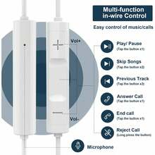 有线入耳式 Type-C 耳机，配备柔软硅胶耳塞，HiFi 低音，零延迟游戏体验，清晰通话麦克风，即插即用，兼容 16/15/14 和三星 S26-S20 系列 - 查看 6