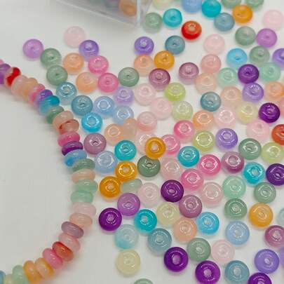 6mm Cuentas de vidrio brillantes, aproximadamente 60 piezas/10g, cuentas espaciadoras de vidrio, pulseras, collares, tobillos hechos a mano, accesorios de manualidades