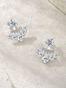 Bông tai Moissanite bạc 925, không gây dị ứng, thiết kế tối giản sang trọng, chống oxy hóa, đa năng, quà tặng cho Ngày Valentine, Ngày của Mẹ, đám cưới, lễ đính hôn, sinh nhật, kèm hộp quà và giấy chứng nhận. - Bạc - Xem 6