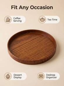 1/3 khay gỗ, màu nâu, dùng để đựng thức ăn, đồ ăn nhẹ, đồ uống, sushi, bít tết, pizza, món tráng miệng, bánh ngọt, bánh mì, khay ăn sáng, khay cà phê, khay trà, khay đồ nguội. - màu nâu - Xem 4