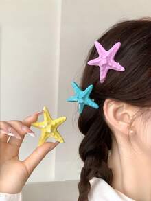 5pcs/Set Summer Vacation Style Seashell & Daisy Hair Clip Set, Scallop Shape + Daisy Decor, Versatile For All Hairstyles - Suitable For Women And Girls, Perfect For Daily Commute, Beach Vacation, Girls' Gathering, School, Etc., With Sweet & Cool Vibe - Multicolor - View 2