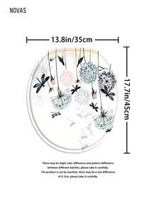 1/3/4 piezas Cortina de ducha con estampado de libélula y floral en acuarela, juego de alfombra de baño con estampado de olas estrelladas de estilo natural minimalista, impermeable y antideslizante, tapa de inodoro y alfombra en forma de U, 12 ganchos, adecuado para el hogar/dormitorio/sala de estar/artículos para el hogar - A - Ver 10