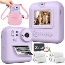 Instant Print Camera,48MP 1080P HD Point And Shoot Cameras With Flash, Digital Camera With 5 Games, Filters And Music, Instant Print Dual Lens Digital Camera Toys, Selfie Digital Camera For Print Paper, Christmas Holiday Birthday Gifts - Multicolor - View 16