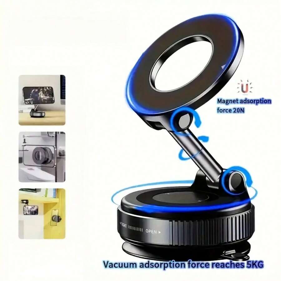 Giá đỡ điện thoại từ tính hút chân không cho ô tô, xoay 360°, giá đỡ cốc hút đa năng cho bảng điều khiển ô tô, giá đỡ điện thoại từ tính ổn định tương thích với Apple 17 16 15 14 13 Pro Max.