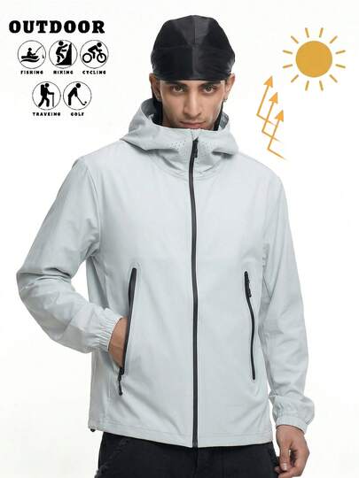 Áo khoác thể thao nam mùa xuân/hè, nhanh khô, thoáng khí, nhẹ, thích hợp cho chạy bộ ngoài trời.