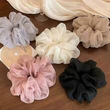 5 chiếc dây buộc tóc bằng vải organza cỡ lớn, kiểu dáng thanh lịch với họa tiết hoa nhỏ. - Nhiều màu - Xem 3