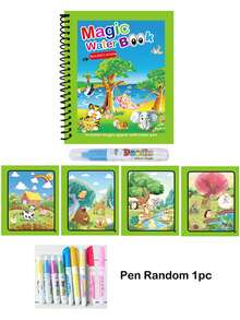 This Magical Watercolor Painting Book Can Be Colored Repeatedly. It Is A Portable Educational Doodle Toy. - Blue - View 7