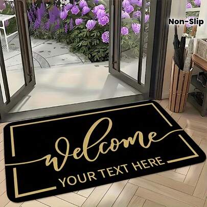 Customization Personalized Photo And Text/Name/Logo Door Mat,  Using 2D Digital Printing Technology, Featuring Water Absorption And Anti-Slip Properties, Available In Various Sizes. Suitable For All Seasons, Washable, Machine Washable, Comfortable, Unique, Can Be Used As Birthday Gifts, Household Items, Wedding Items, Souvenirs, Home Decorations, Daily Necessities, Office Decorations, Birthday, Anniversary, Valentine's Day, Thanksgiving, Graduation Season, Christmas, Halloween, Mother's Day, Father's Day, Wedding, New Year Gift Decorations. Suitable For Shopping Centers, Restaurants, Kitchens, Bathrooms, Living Rooms, Laundry Room, Bedrooms, Corridors, Balconies, Outdoor Doors, Door Mats, Entrance Mats, Anti-Slip Mats, Offices, Cafes, Yards, Rv Camping & Picnics,Piano Rooms For Floor Decoration Rug.Suitable For Him/Her, Family Members, Boyfriend/Girlfriend, Father/Mother, Lover, Daughter/Son, Grandfather/Grandmother, Teacher, Doctor, Nurse, Friend, Classmate, Pet.