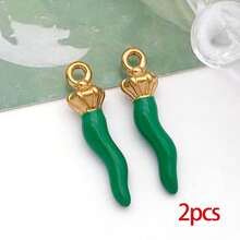 2 mặt dây chuyền hình ớt chuông đỏ bằng thép không gỉ tráng men, mặt dây chuyền hình rau củ quả tráng men để tự làm trang sức như bông tai, vòng cổ, vòng tay. - Nhiều màu - Xem 25