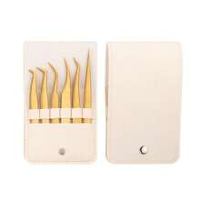 高精度假睫毛镊子套装，适合初学者，可夹取单根弯曲假睫毛条，用于美甲和化妆。 - A - 查看 8