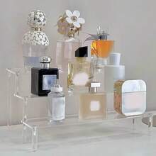 1 1-5 Tier Clear Acrylic Display Stand, Cosmetic Organizer, Perfume Acrylic Stand, Cupcake Stand, Suitable For Food Dessert Display Stand, Cosmetic Supplier Products. Desktop Clear Acrylic Handmade Doll Perfume Cosmetic Cake Accessory Multi-Functional Storage Rack. - Clear - View 2