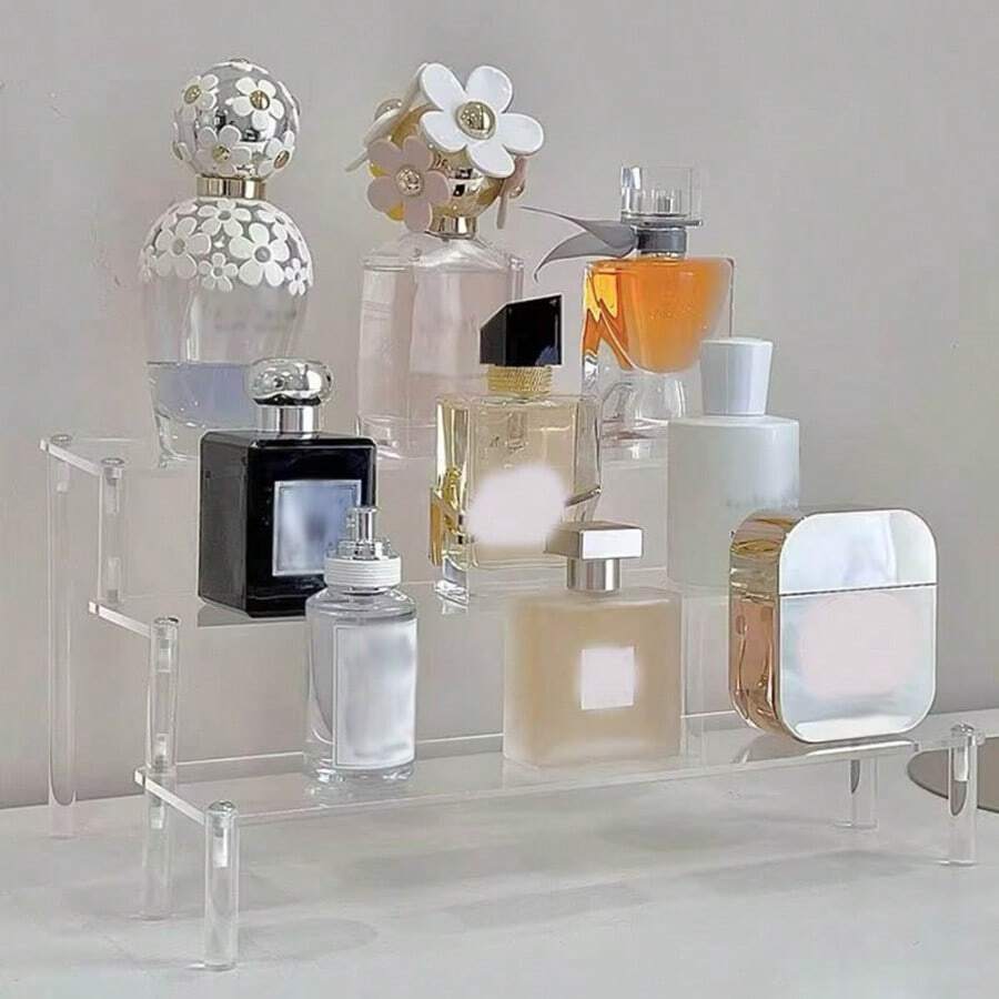 1 1-5 Tier Clear Acrylic Display Stand, Cosmetic Organizer, Perfume Acrylic Stand, Cupcake Stand, Suitable For Food Dessert Display Stand, Cosmetic Supplier Products. Desktop Clear Acrylic Handmade Doll Perfume Cosmetic Cake Accessory Multi-Functional Storage Rack.