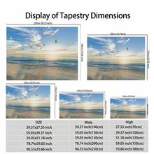 1pc Seascape Tapestry, Sunset Beach & Flying Birds Scenery Print, Multipurpose Hanging Cloth, Headboard Decor, Sofa Background, Dorm Renovation, Wall Covering, Washable & Durable, Multiple Sizes Available, Suitable For Rental Renovation, Bedroom, Living Room, Study - 0182+GT - View 9