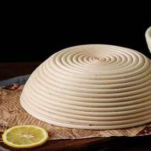 1pc Round Rattan Bread Proofing Basket With Liner, Sourdough Dough Baking Basket, Multifunctional Kitchen Tool, Handmade Bread Shaping Basket, Natural Rattan Material, Perfect For Sourdough And Yeast Baking - Essential Artisan Baking Tool For Home And Professional, Yeast Dough Baking, Homemade Bread Making, Bread Proofing Basket, Baking Essentials, Handmade Bread Tool, Suitable For All 12 Months - White - View 6