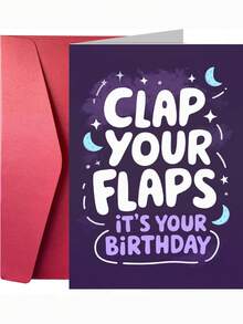 1pc Birthday Card, "Flap Your Wings" Humorous Birthday Card, Suitable For Birthday Celebration Party Gift, Thickened And Enlarged Envelope And Card - Multicolor - View 7