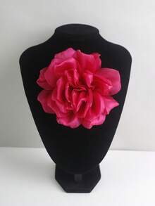 1 pieza/paquete, disponible en varios colores, nueva flor 3D hecha a mano de tela satinada plisada brillante con rayas de brillo, accesorios de ropa DIY, decoraciones para vestidos de novia - A - Ver 6