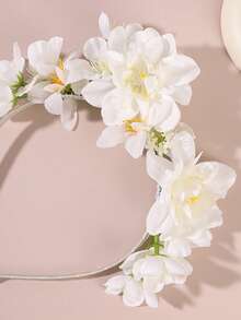 1pc Extra Large White Flower Headband, Beach Vacation Style Hair Accessory Travel Accessories - Multicolor - View 5