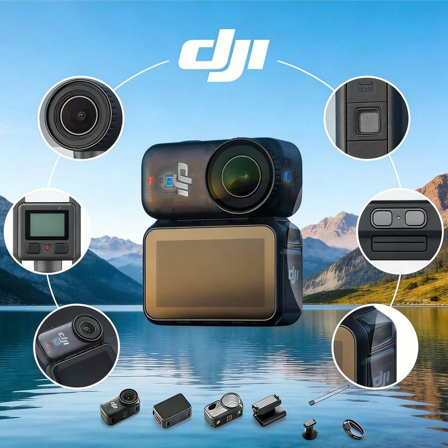 大疆（DJI）Osmo Nano運動相機 自由視角穿戴相機 Vlog騎行跑步運動相機 4K高清攝影機 超輕量相機 OSMO NANO 128GB 標配