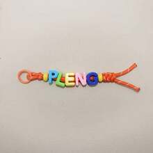 [Custom] 1pc Handmade Woven Keychain, Colorful Acrylic Letter Beads, Handmade Woven Knot, Customizable Letters, Minimalist Style, Back To School/Birthday Gift - Letter Keychain - View 58
