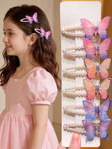 2 chiếc kẹp tóc hình bướm đính ngọc trai giả, màu sắc chuyển sắc Y2K, phụ kiện tóc tua rua thanh thoát, phù hợp cho đám cưới và sử dụng hàng ngày, món quà hoàn hảo cho các cô gái dễ thương, thích hợp cho các lễ hội âm nhạc, lễ trao giải ở trường, đi học và dự tiệc, quà sinh nhật cho tuổi teen, kẹp tóc hình bướm nhẹ, kẹp tóc hình bướm chuyển sắc. - Nhiều màu - Xem 11