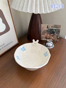 1 pieza Conjunto de vajilla con conejo emocional, que incluye taza, taza con asa, plato, tazón, adecuado para diversas ocasiones, hogar, cocina, comedor, apto para diferentes alimentos, vajilla, vajilla multifuncional, regalo festivo, gran opción de regalo - Multicolor - Ver 7