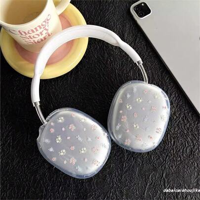 1 chiếc ốp bảo vệ họa tiết hoa nhiều màu sắc, tương thích với tai nghe Bluetooth không dây Apple Max, vỏ bảo vệ chống sốc cho Max.