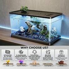 Sturdy Large Aquarium With A Lid - Clear, Leak-Resistant Design Suitable For Fish, Turtles, And Aquatic Plants, Perfect For Use In For Home Offices Or Classrooms, Featuring A Contemporary Rectangular Setup, Great For Christmas And Holiday Decor - M-附配件 - 查看 3