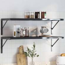 Soportes para estantes, 4 piezas, 40x2,5x25 cm, acero inoxidable negro - 1PC - Ver 1