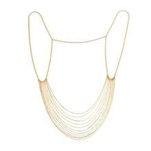 Summer Multi-Layer Metal Harness Tassel Shoulder & Bikini Beach Bra Bridal Wedding Necklace For Women - 金色 - 查看 1