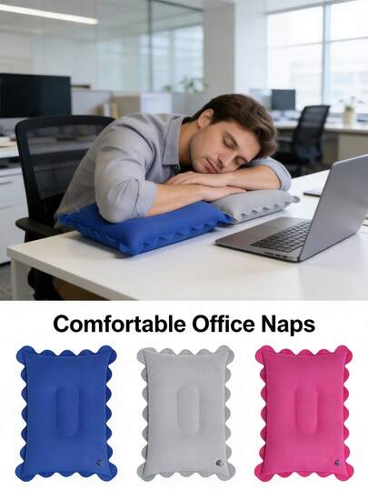1pc Inflatable Small Pillow, Portable Travel Neck Pillow + Neck Support Nap Pillow, Airplane Neck Pillow, Compact & Lightweight, Easy To Carry And Store, Suitable For Travel
