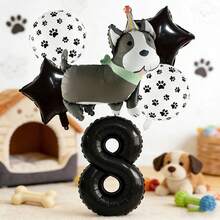 Cute Puppy Birthday Balloon Set, Includes Puppy Foil Balloons, Black And White Paw Print Balloons, Star Foil Balloons And Black Number Foil Balloons, Suitable For Decorating Children's Birthday Parties, Pet Puppy Gatherings And Other Events - View 17