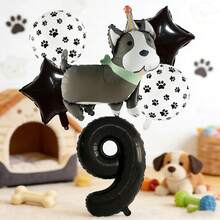 Cute Puppy Birthday Balloon Set, Includes Puppy Foil Balloons, Black And White Paw Print Balloons, Star Foil Balloons And Black Number Foil Balloons, Suitable For Decorating Children's Birthday Parties, Pet Puppy Gatherings And Other Events - View 20