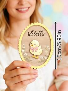 Personalized Birth Name Plaque: Customized Wooden Plaque With Rabbit, Gosling Or Chick Silhouette, Each Engraved With Unique Name. Birth Announcement Plaques, Decorative Gift Tags, Nursery Name Sign. Personalized Gift For New Moms And Parents. - Multicolor - View 9
