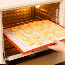 1pc Heart-Shaped Silicone Baking Mat, Thick Material, Reusable Non-Stick Baking Tray Liner, Heat-Resistant, Oil-Proof, Oven-, 16.5" X 11.6", Suitable For Cookies, Macarons, Cakes, Breads, Home Baking Tool, Non-Slip, Easy To Clean - Multicolor - View 10