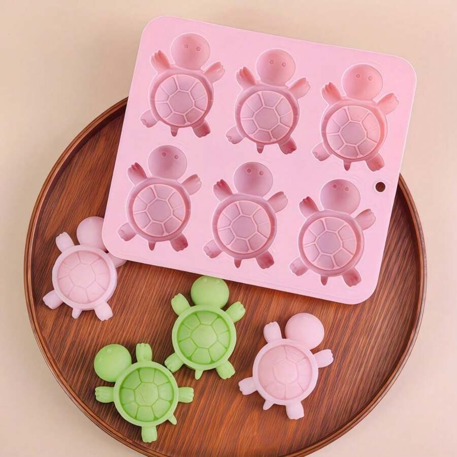 1pc Durable Silicone Turtle Mold, Suitable For Making Jelly, Chocolate, Pudding And Ice Cubes. Handmade Rectangular Tray, Interesting Design, Essential Baking Tool For Birthday, Christmas And Thanksgiving - View 1