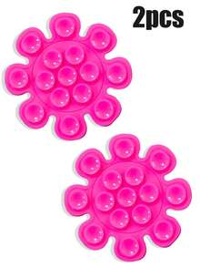 1pc/2pcs 5 Color Options Silicone Double-Sided Suction Cup Round Mobile Phone Holder, Portable Movable Phone Stand - Multicolor - View 9