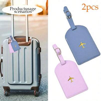 【2个防水行李牌】2个耐用防水行李牌 - 时尚红黑配色 | 旅行者理想之选，行李识别标签 | 时尚行李牌 | 标签