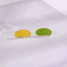 泡菜耳环珐琅日常饰品耳钉送给朋友的礼物时尚精致 - 彩色 - 查看 3