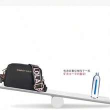 2026 Spanish Shoulder And Crossbody Bag, Horizontal Minimalist Letter Bag - Màu đen tuyền (với logo màu vàng) - Xem 3