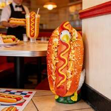 23-Inch Tall Hot Dog Decoration, Suitable For Cement, Plastic Porch, Yard, Garden, Outdoor Sculpture Art Decor - A - View 4