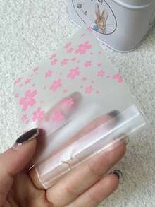 100个8cm*10cm+3cm加厚哑光粉色樱花印花自粘袋，优雅ins风珠宝/礼品包装袋，附赠粉色樱花印花礼品卡，适用于派对、节日或促销文具礼品，尤其适合情人节、婚礼等场合。 - 8x10+3cm粉紅櫻花 - 查看 5