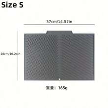 1 tấm lót thoát nước bằng silicon, tấm lót cốc chén có rãnh thoát nước, tấm chống trượt cho phòng tắm, nhà bếp, bàn ăn, tấm lót cách nhiệt. - Màu xám đen - Xem 3